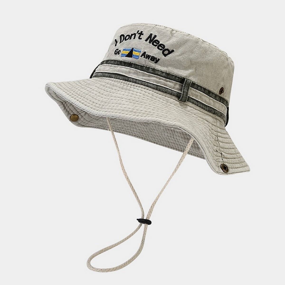 Vintage Western Embroidered Denim Sun Hat_Cwah3869