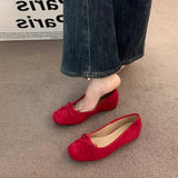 Yellow Ballet Flats With Wedge An Soft Sole_Cwshf0059