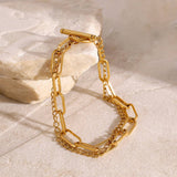 MINIMALIST 18K GOLD DOUBLE LAYER CHAIN BRACELET_CWAJE4899