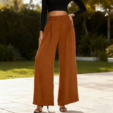 Tight High-Waisted Straight-Leg Wide-Leg Pants
