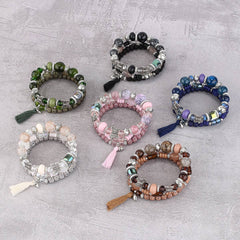 BUTTERFLY TASSEL PENDANT MULTI LAYER BRACELET_CWAHA2476