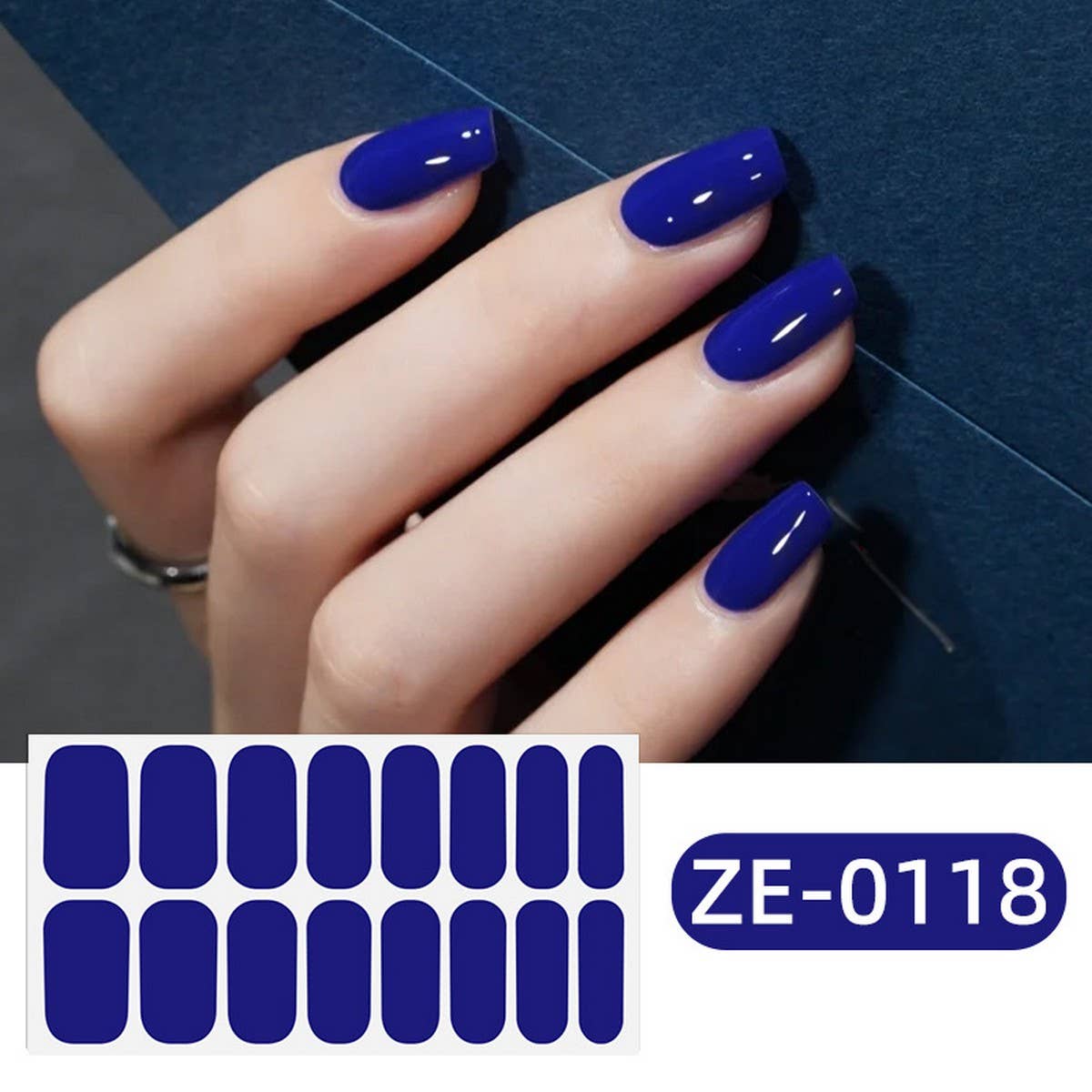 Solid Nail Film Stickers 16Pcs Set_Cwmm11205