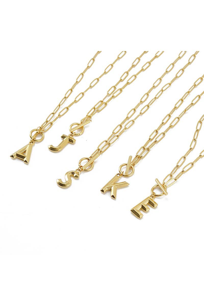 Initials Pendant Trendy Lariat Necklace_Cwaje237