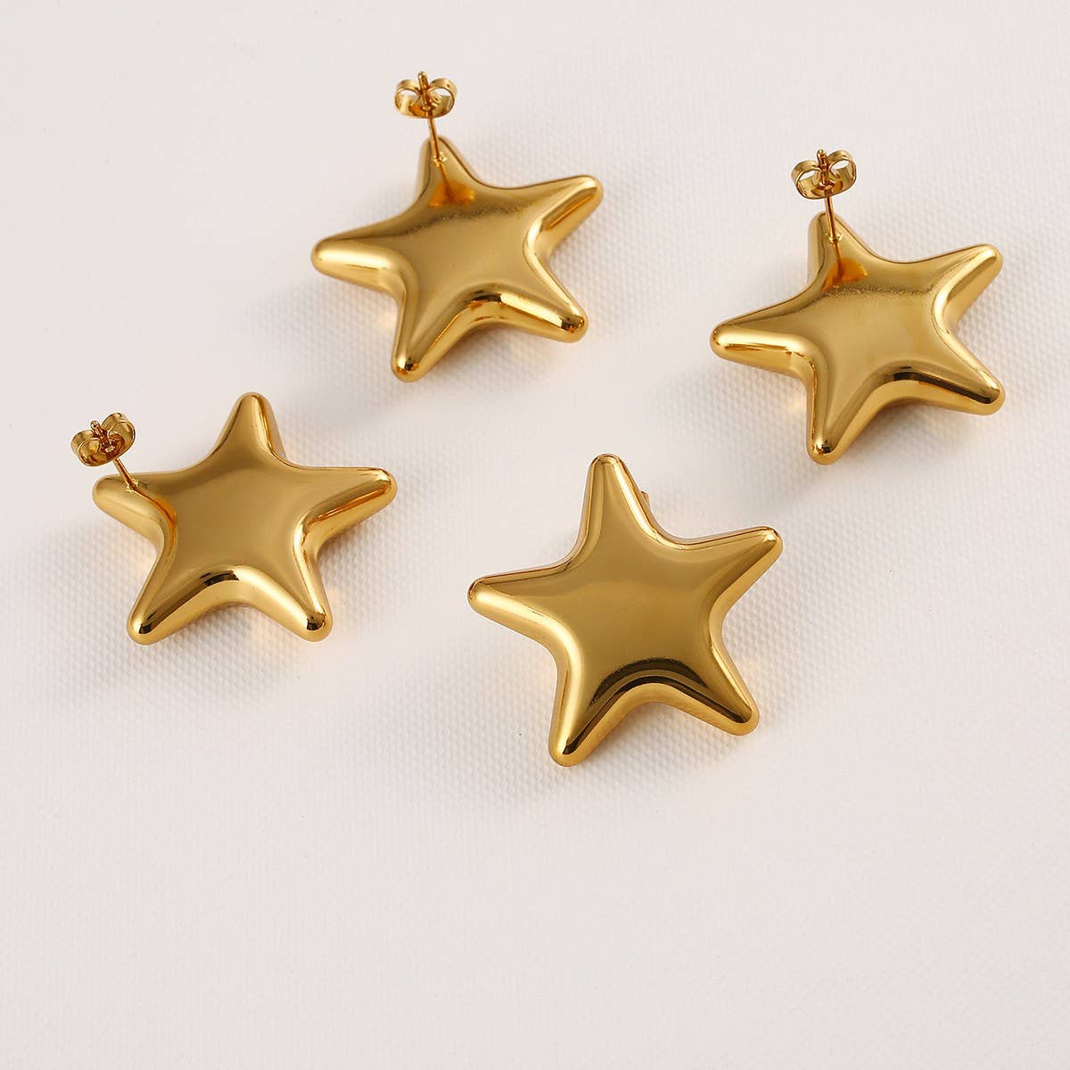 MINIMALIST STAR HEART STAINLESS STEEL EARRINGS_CWMM8895