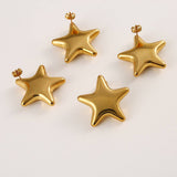 MINIMALIST STAR HEART STAINLESS STEEL EARRINGS_CWMM8895