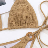 NYLON BIKINI SET SEXY SOLID COLOR TIE SIDE_CWMW0704