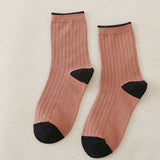 Women Solid Color Matching Socks_Cwms0295