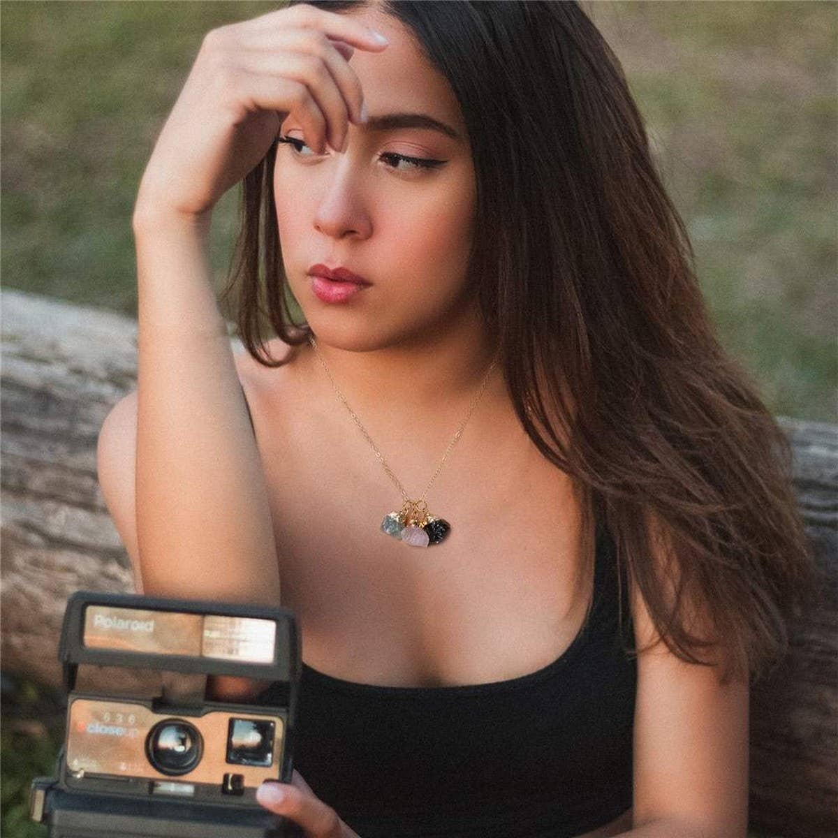 IRREGULAR NATURAL STONE NECKLACE SET_CWAJE1053