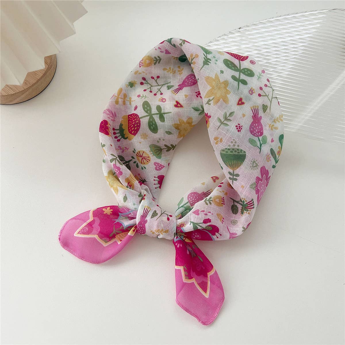 COTTON LINEN SQUARE SCARF BREATHABLE NECK WRAP_CWMS0673