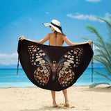 BUTTERFLY PRINT MULTI WAY BEACH DRESS CROSS BACK_CWBLS0485