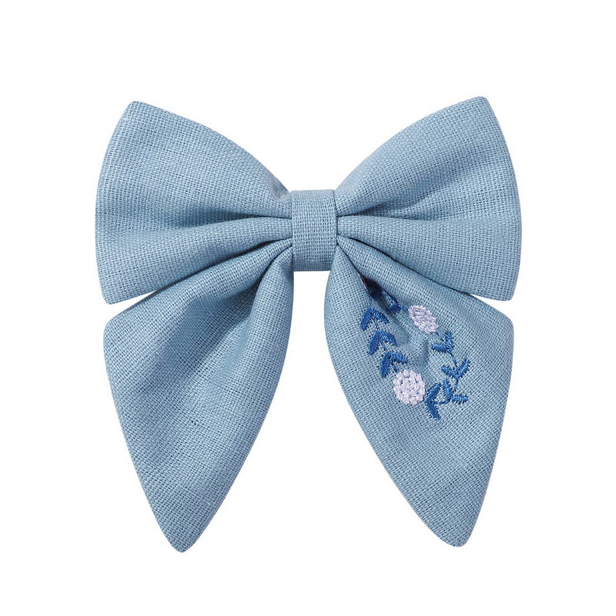 CHILDRENS EMBROIDERED FLORAL BOW HAIRPIN_CWAHA2352