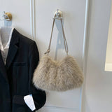 PLUSH FUR SHOULDER BAG WOMEN HANDBAG TOTE_CUAB00539