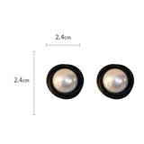 RETRO HONG KONG STYLE BLACK FRENCH EARRINGS_CWAJE2473