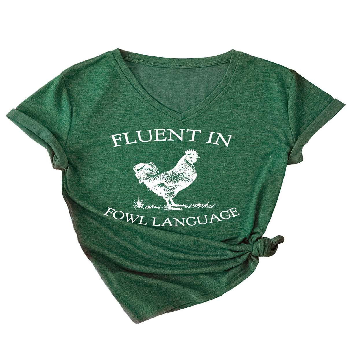 Wome Casual Tee With Chicken Joke Print_Cwtts1479