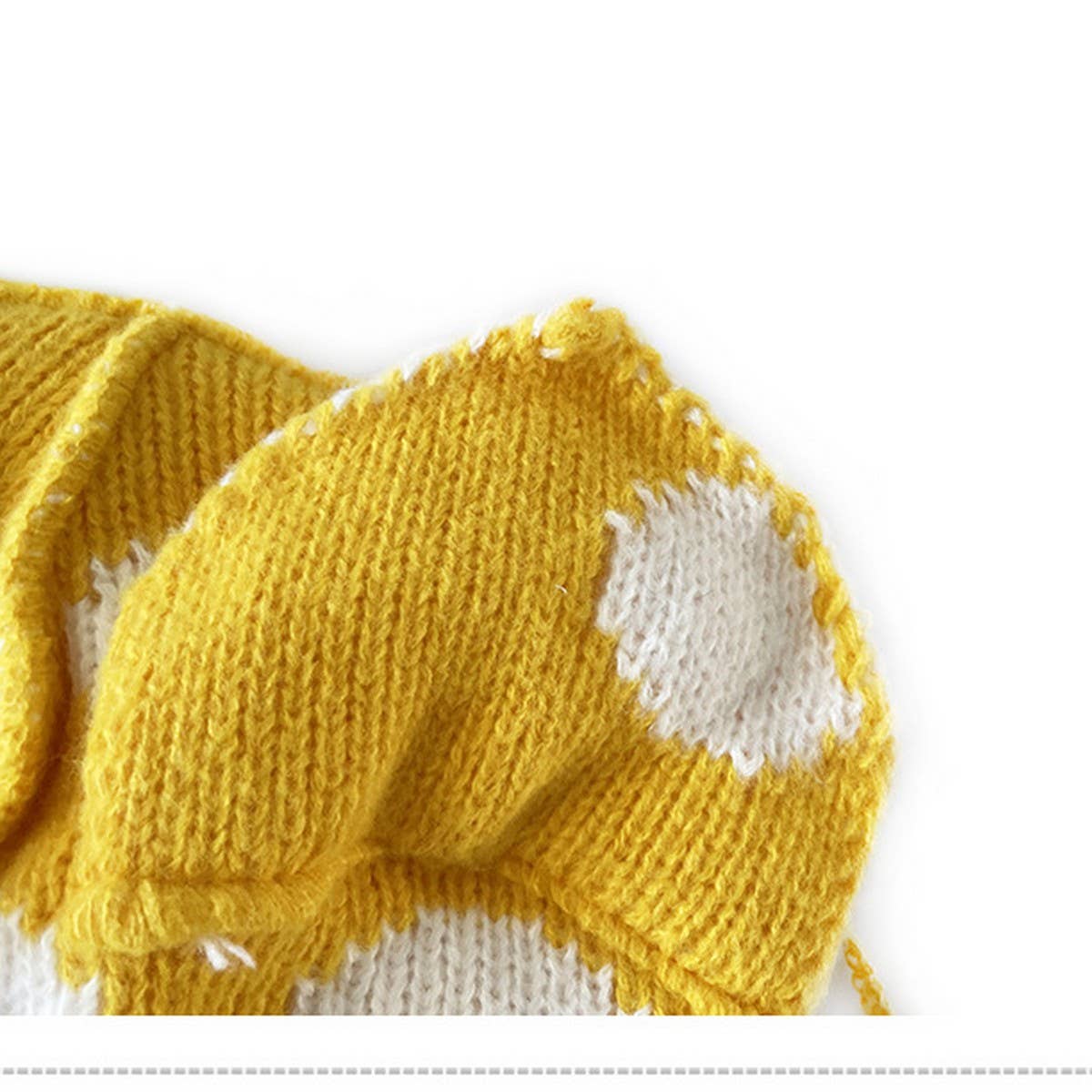 ADULT POLKA DOT FABRIC LABEL BEANIE KNITTED HAT_CWAH2052