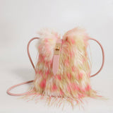 FAUX FUR PLUSH PHONE BAG WOMEN SHOULDER CROSSBODY_CUAB00549