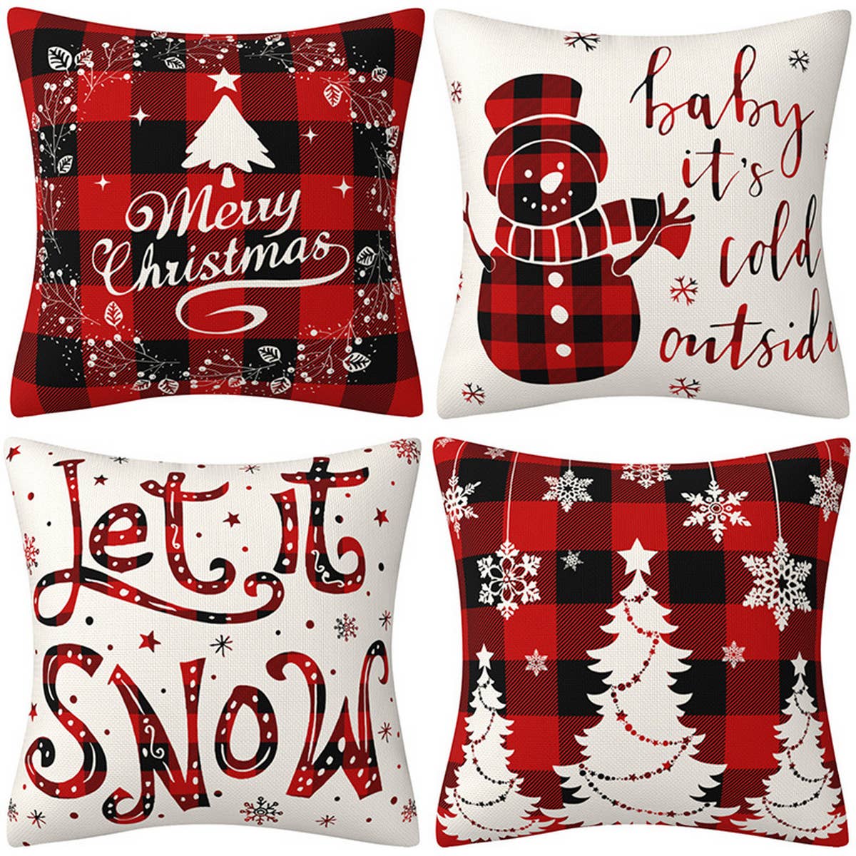CHRISTMAS FESTIVE FLOWERS AND LEAVES PILLOWCASE_CWMM1393