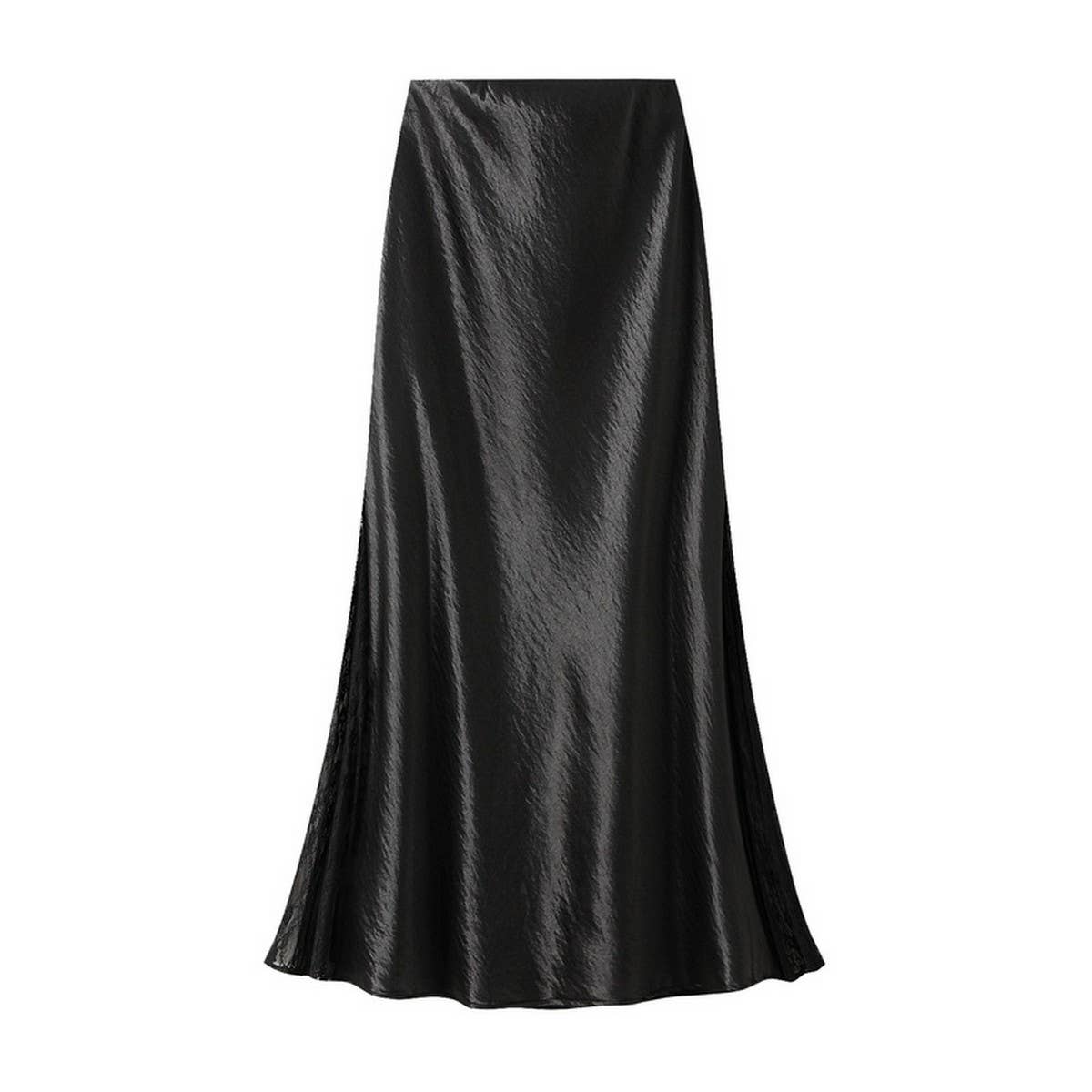 LACE PANEL SATIN FISHTAIL SLIM FIT MIDI SKIRT_CWBMS0361