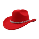 FESTIVAL WHITE FELT COWBOY HAT WITH SPARKLE TRIM_CWAH04458