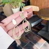 FASHIONABLE MATTE GOLD HOLLOW EARRINGS_CWAJE1630