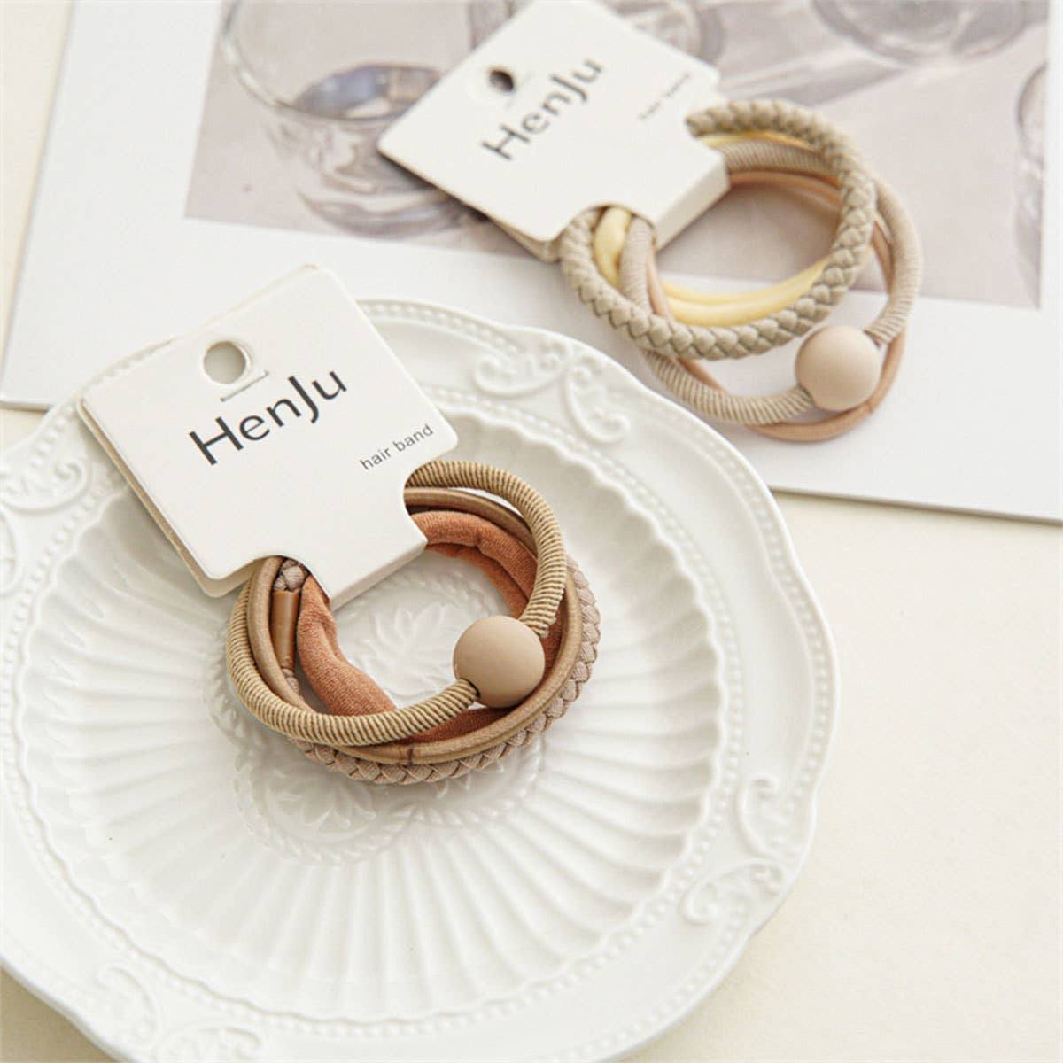 4PCS SET BALL SIMPLE HAIR TIES_CWAHA0333