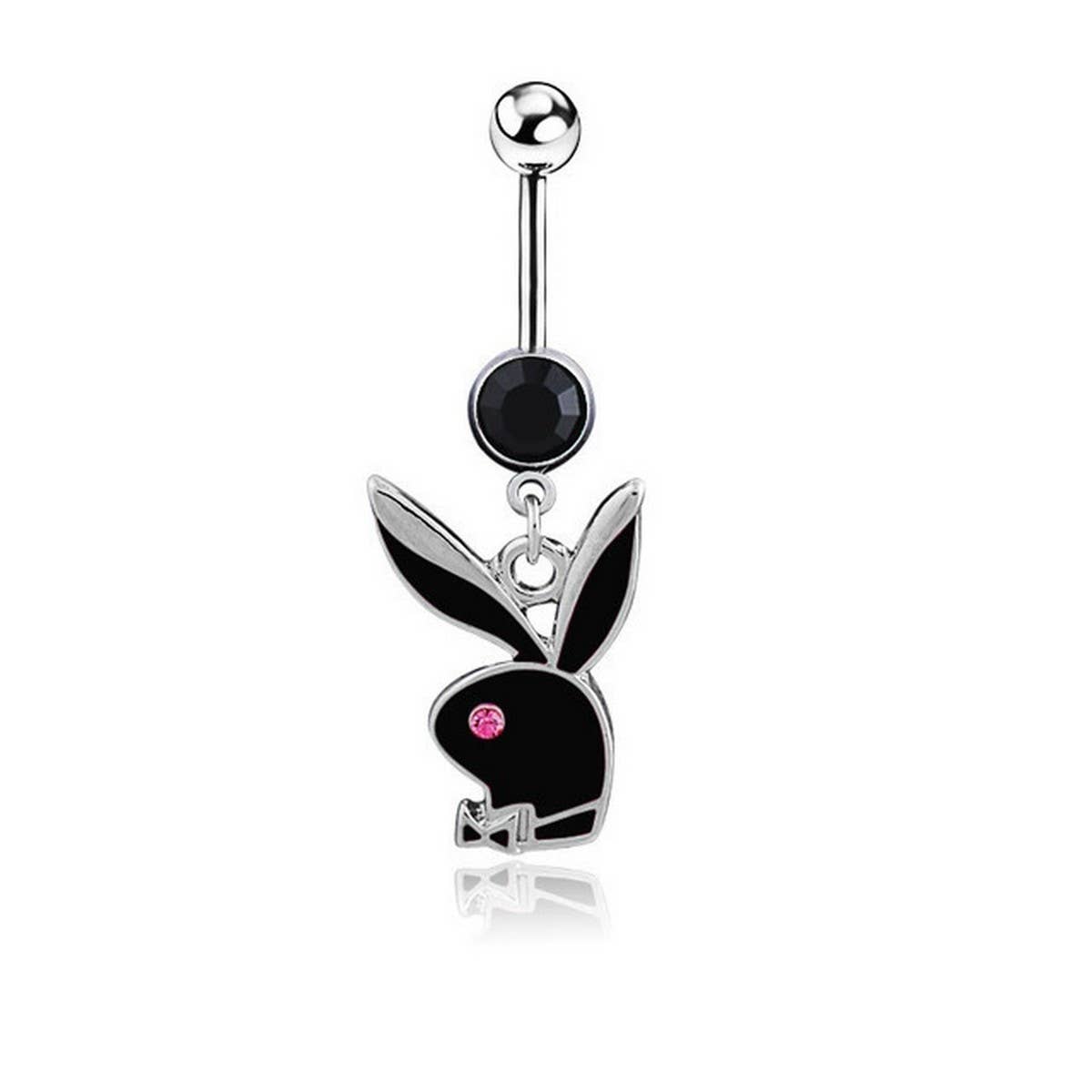 BUNNY PLAYBOY CZ BELLY BUTTON PIERCING_CWMM9238