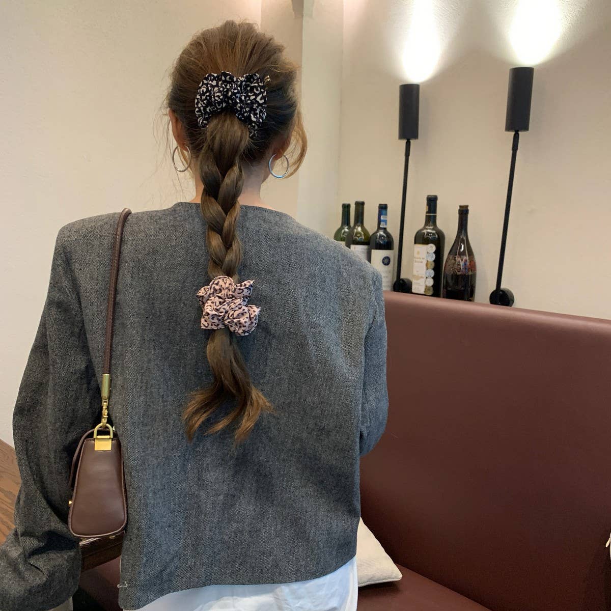 Double Layer Scrunchie Retro Low Ponytail Hairtie_Cwaha07861