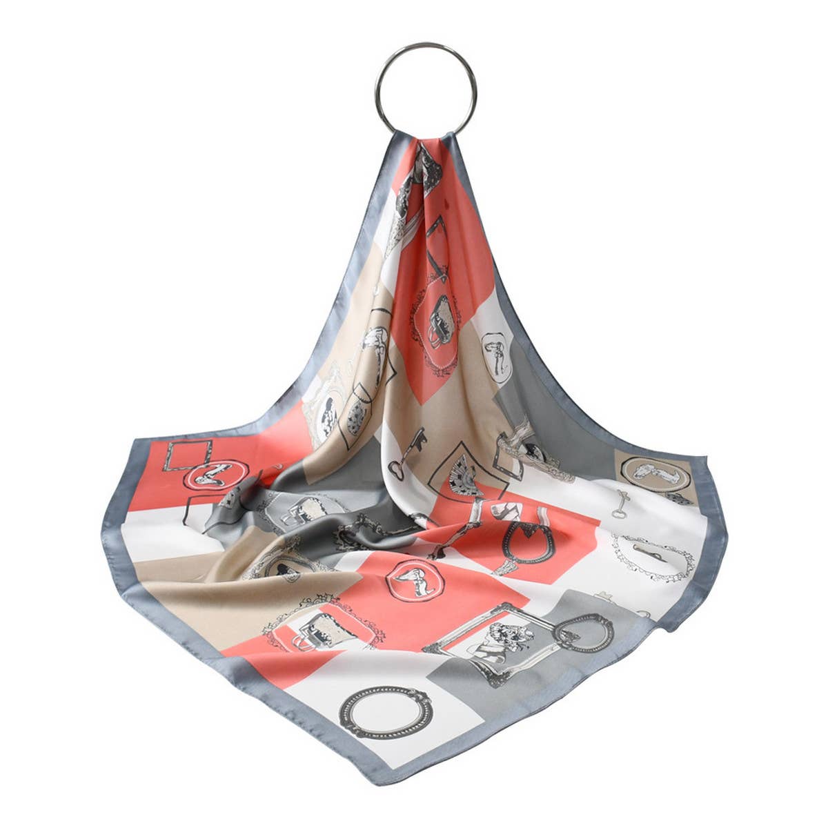 RETRO PRINT FRESH FLORAL SQUARE SCARF_CWASC1155