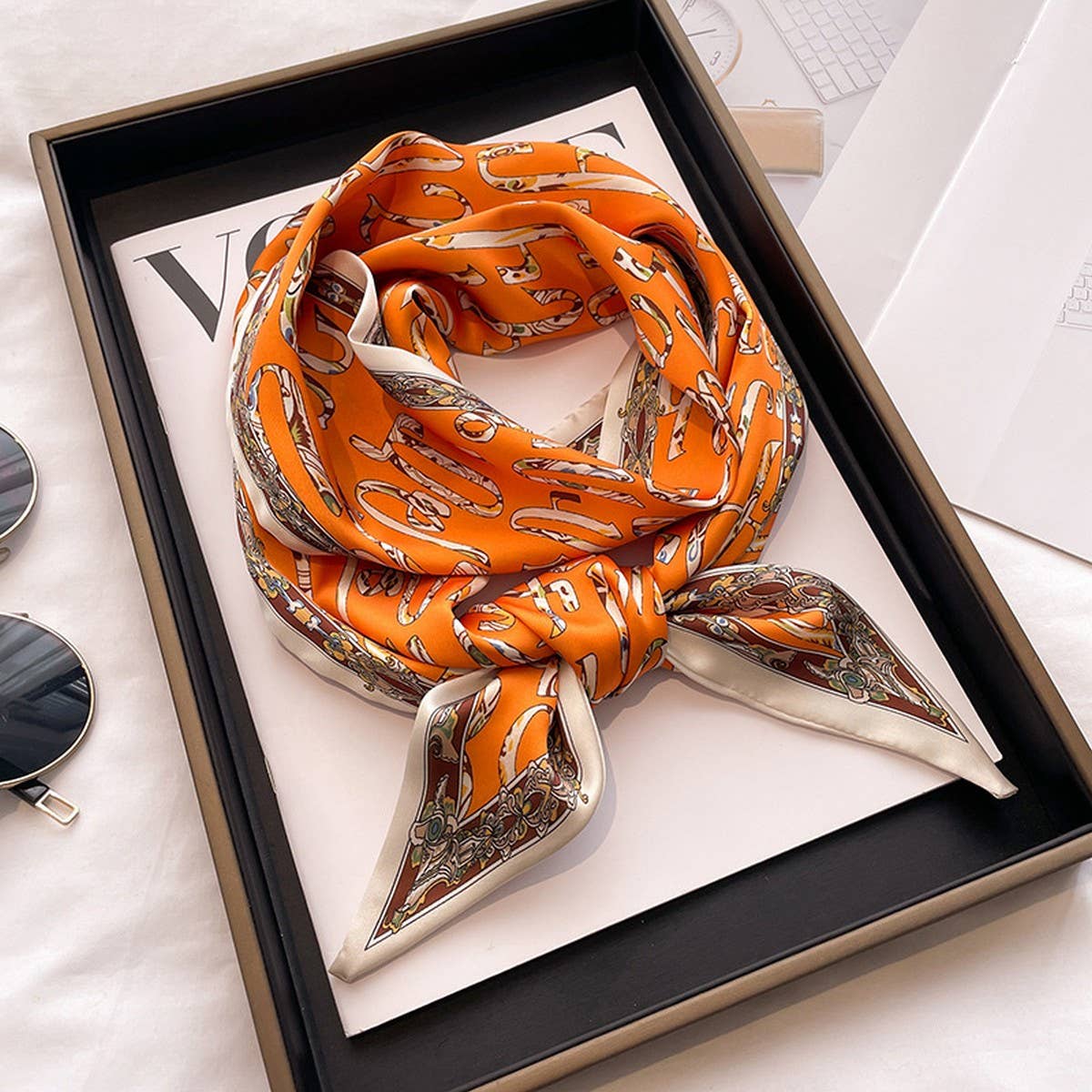 Women¡¯S Long Silk Scarf ? Stylish Neck Accessory_Cwasc03144