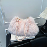 PLUSH FUR SHOULDER BAG WOMEN HANDBAG TOTE_CUAB00539