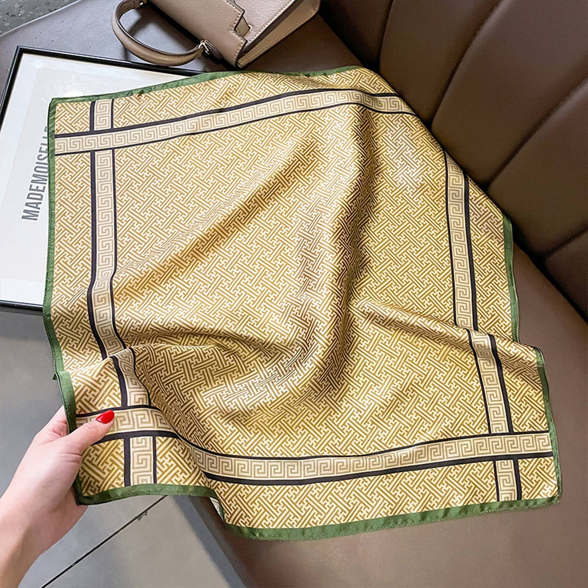 SILK SQUARE SCARF MAZE PRINT SUMMER WRAP_CWASC0611