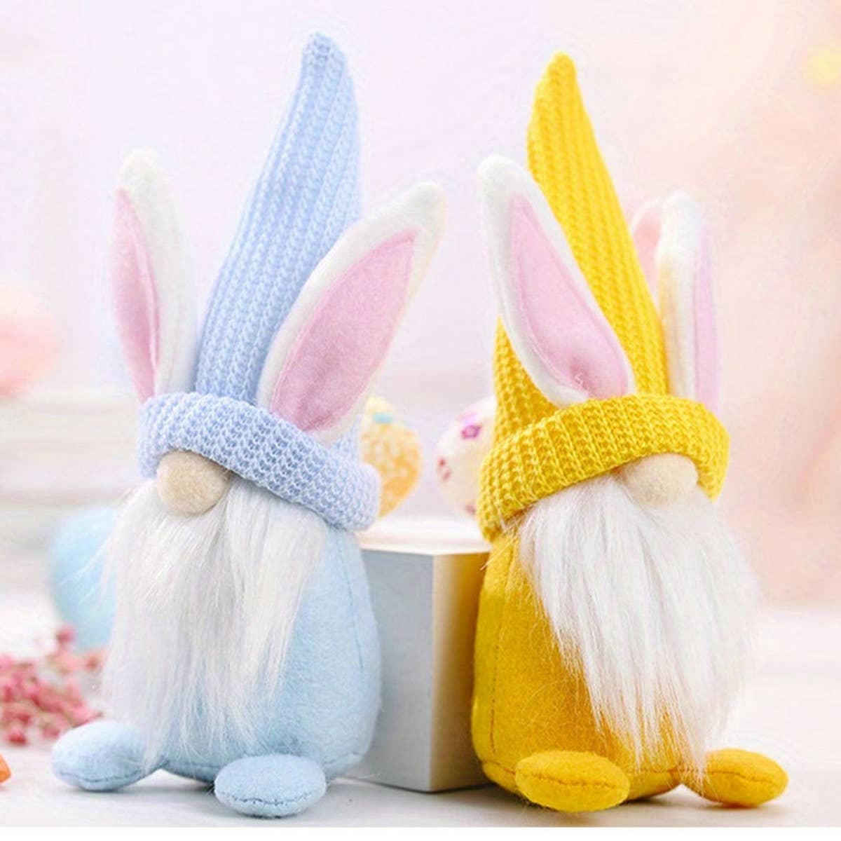 EASTER BUNNY DWARF DOLL ELF FIGURINE ORNAMENTS_CWMM3473