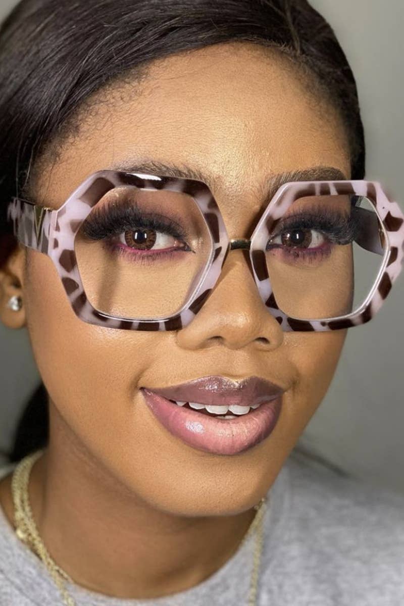 Women Geometric Frame Eyeglasses_Cwasg0135