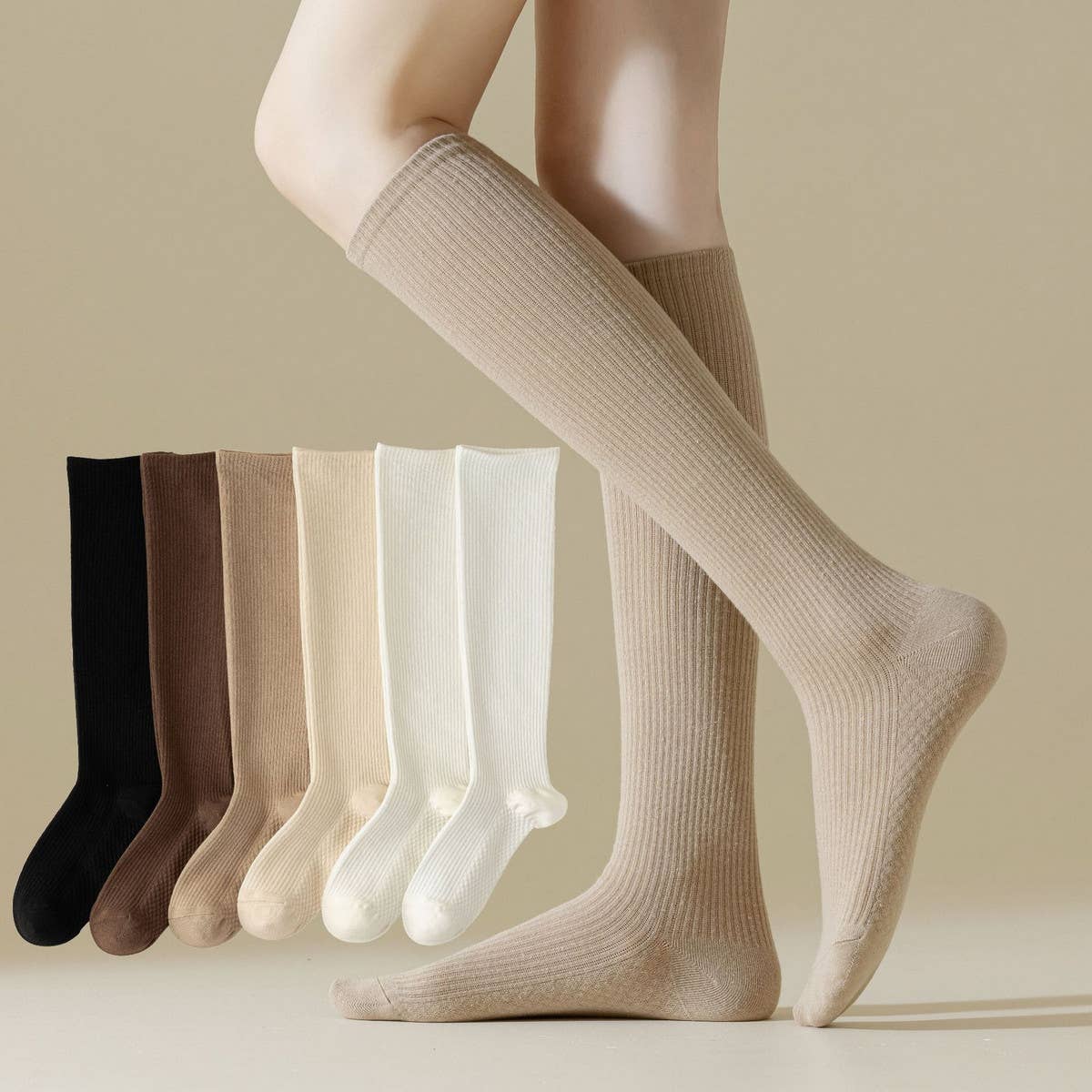 Women Stockings Leisure Solid Color Tube Socks_Cwms0291