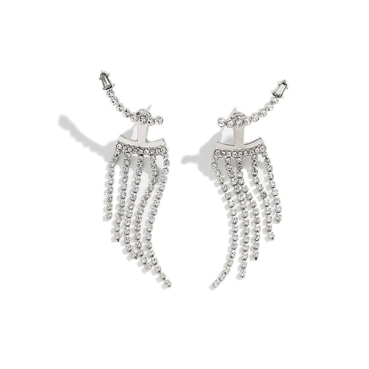 FRENCH STYLE TASSEL RHINESTONE EARRINGS_CWAJE1140