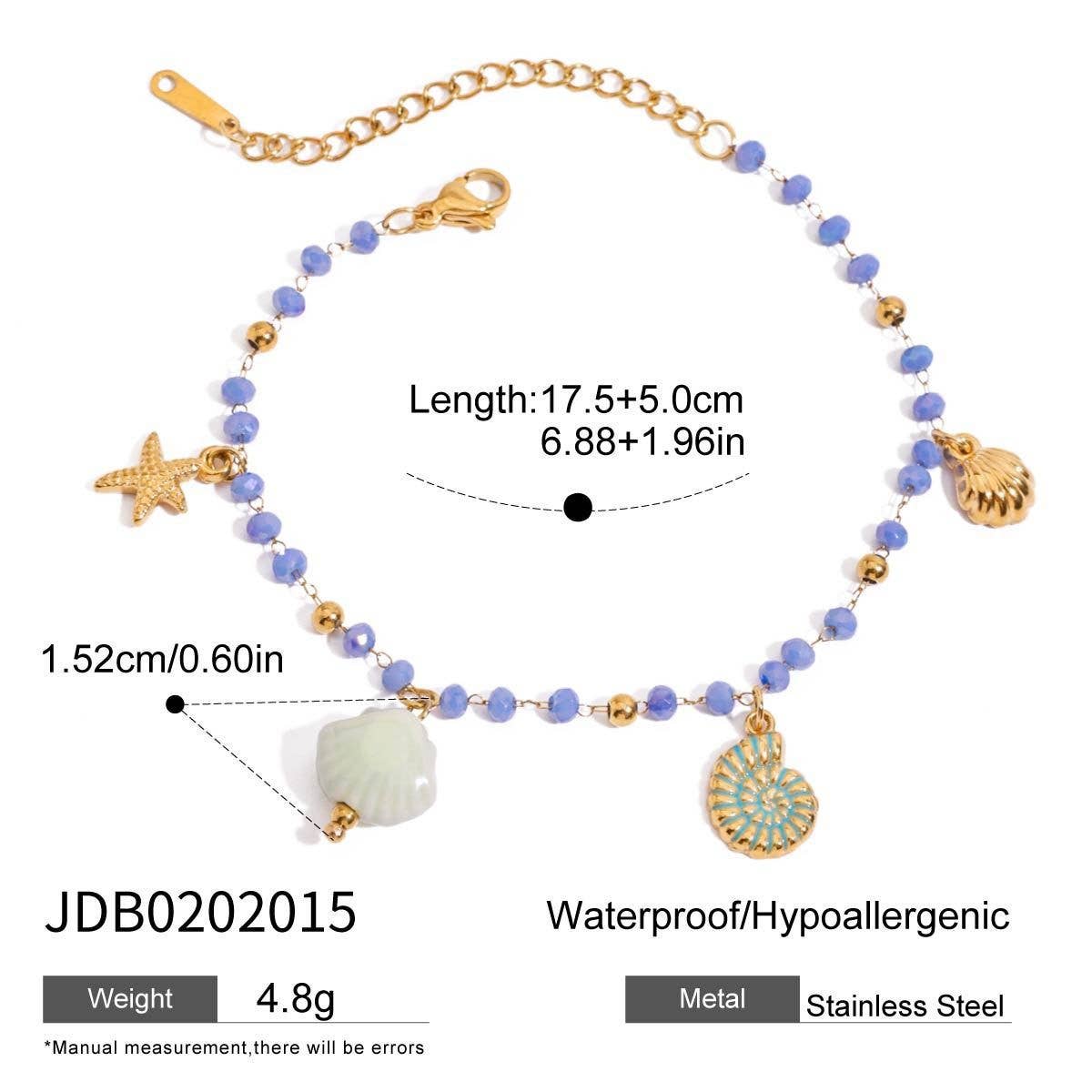 18K GOLD SHELL PEARL CHARM BRACELET_CWAJE4626