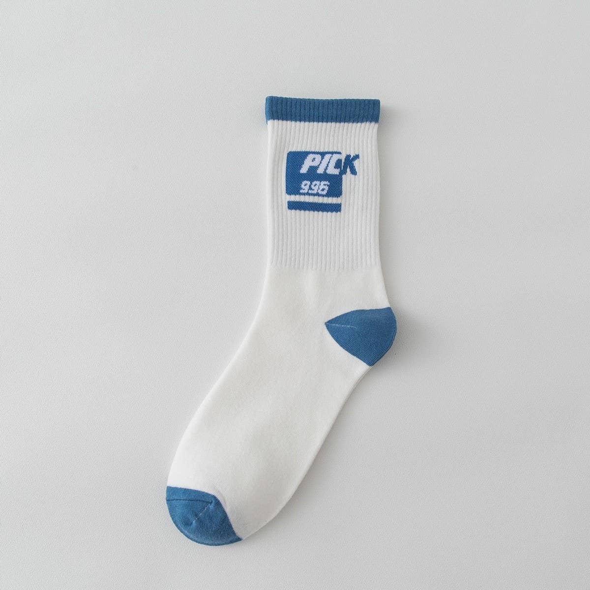 COTTON BREATHABLE LETTER SPORTS MID CALF SOCKS_CWMS1417