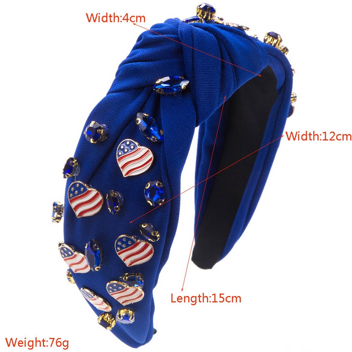 4TH OF JULY NEW LOVE FLAG PERSONALIZED HEADBAND_CWAHA1259