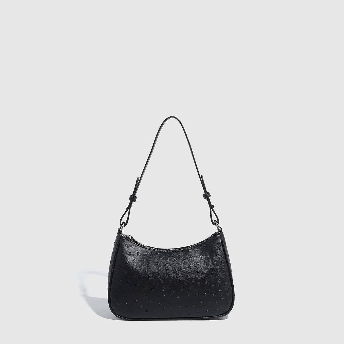 OSTRICH TEXTURE ADJUSTABLE UNDERARM HANDBAG_CWAB5692