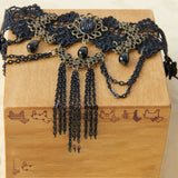 HALLOWEEN GOTHIC VAMPIRE FRINGED LACE BRACELET_CWMM0146