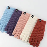 OUTDOOR COLD PROOF SOLID COLOR KNITTED GLOVES_CWAG0396