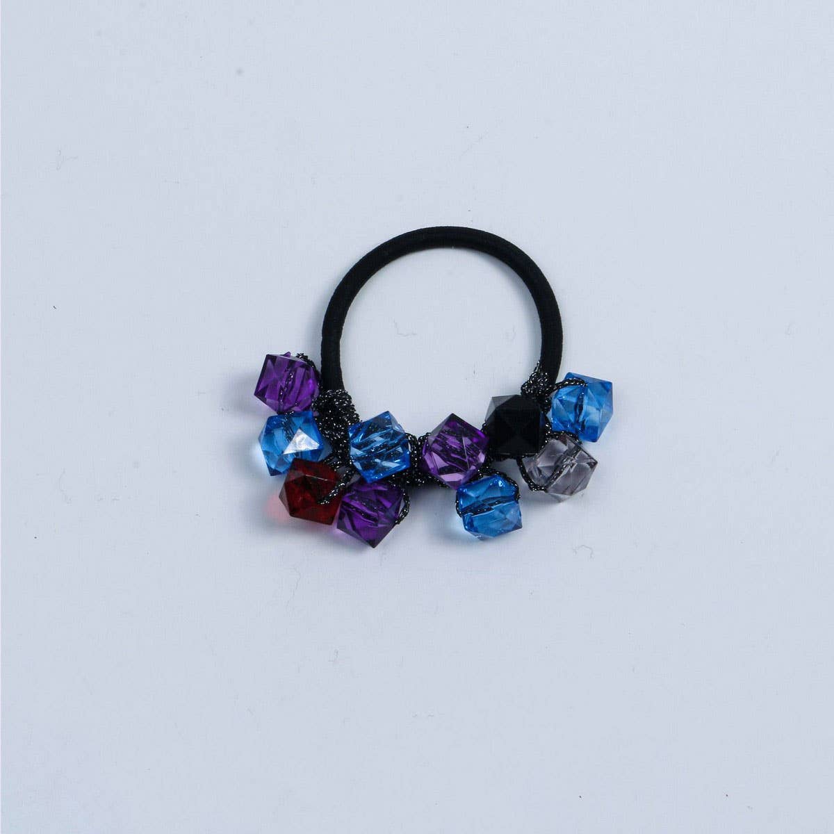 FRESH CLEAR SQUARE BEAD HAIR TIE CUTE SIMPLE BAND_CWAHA6786