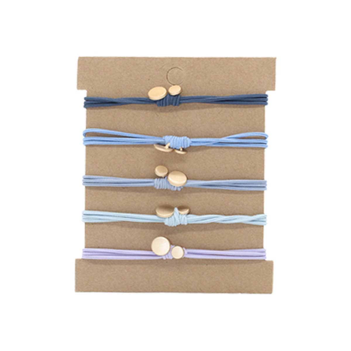 5 CARD MOUNTED GRADIENT SIMPLE HAIR SCRUNCHIES_CWAHA2722