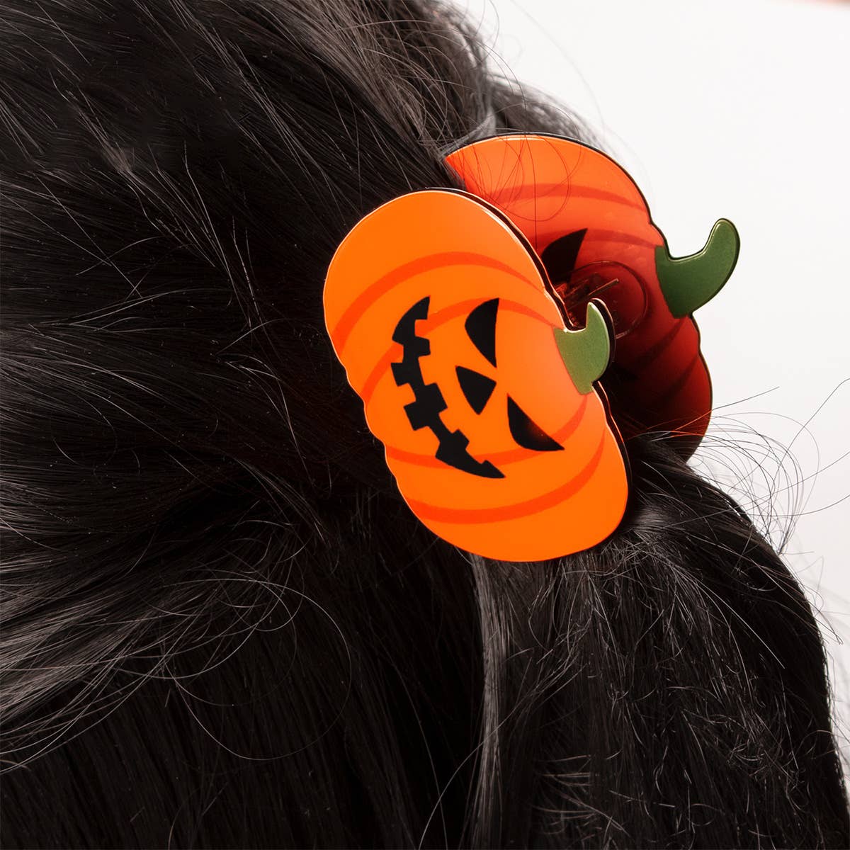 HALLOWEEN PUMPKIN HAIR CLAW CUTE BACK CLIP_CWAHA1452