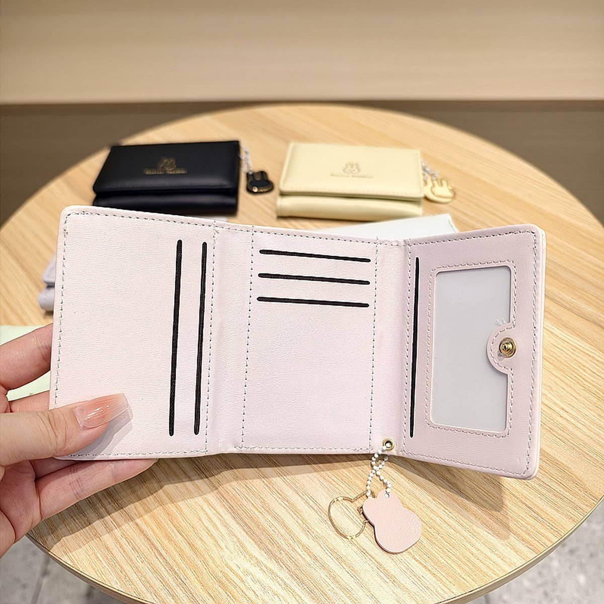 Cute Bunny Print Candy Color Trifold Wallet_Cwab06222