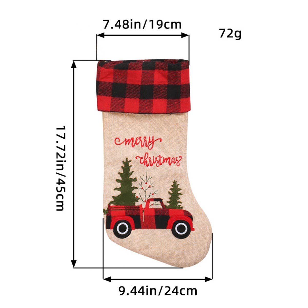 RED AND BLACK PLAID CHRISTMAS CANDY STOCKINGS_CWMS1456
