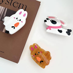 CUTE ANIMAL BUNNY PUPPY ACETATE SHARK CLIP_CWAHA5973