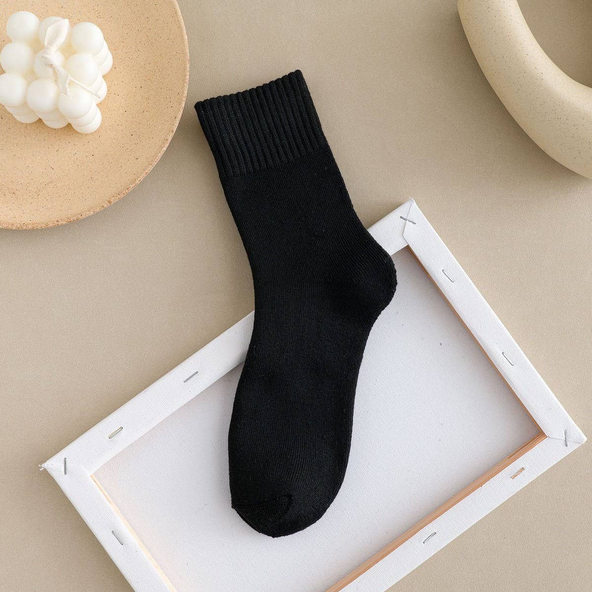 Winter Plus Velvet Thick Warm Terry Mid-Tube Socks_Cwms1391