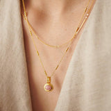 STAINLESS STEEL MULTI LAYERED GEMSTONE NECKLACE_CWMM5733