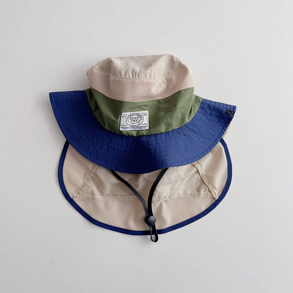 REMOVABLE CHILDRENS COLOR BLOCK BUCKET HAT_CWAH2870